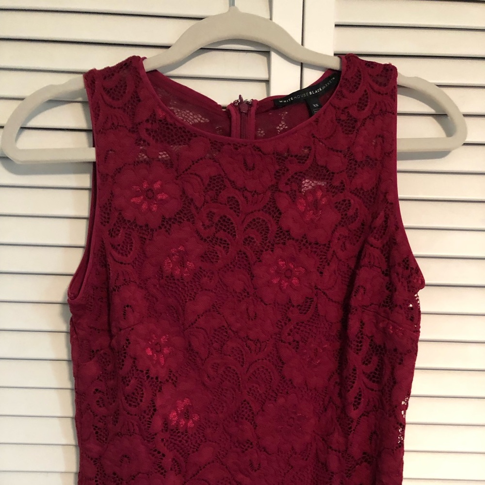 WHBM cranberry lace dress